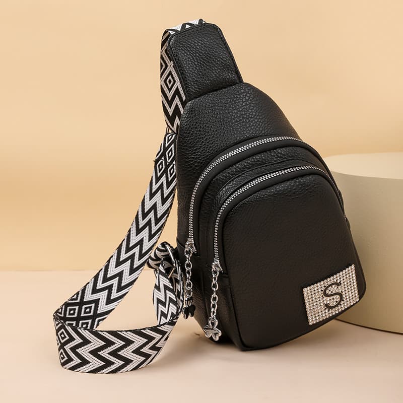Saco de peito feminino versão coreana Casual saco do mensageiro senhoras na moda couro macio pequena mochila grande capa