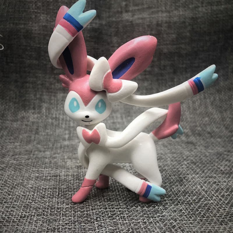 9cm Pokemon Sylveon Eevee Estátua Brinquedo Bonito Dos Desenhos Animados Anime Figura De Ação Artesanal Modelo Bonecas C