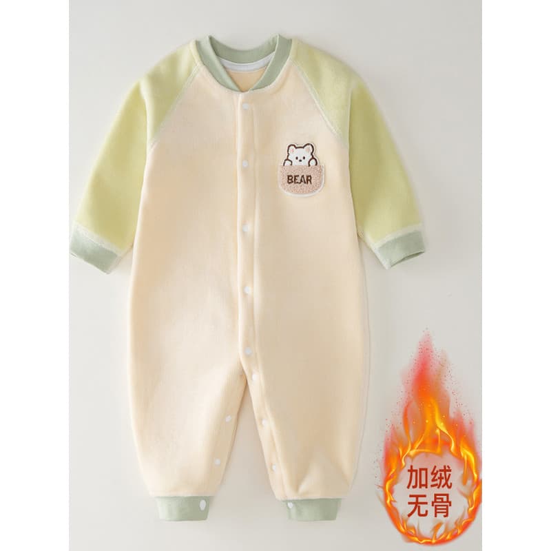 Bebê de uma peça roupas de bebê outono inverno forro de lã meninos meninas bebê de uma peça velo quente desossado uma pe