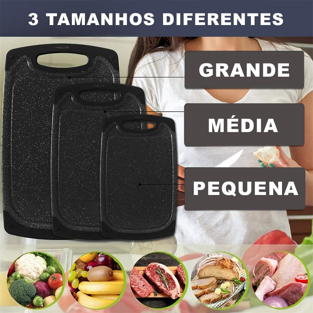 Tábua de Corte - Superfície Não Porosa e Base Antiderrapante Com Calha Mega Oferta Não Perca