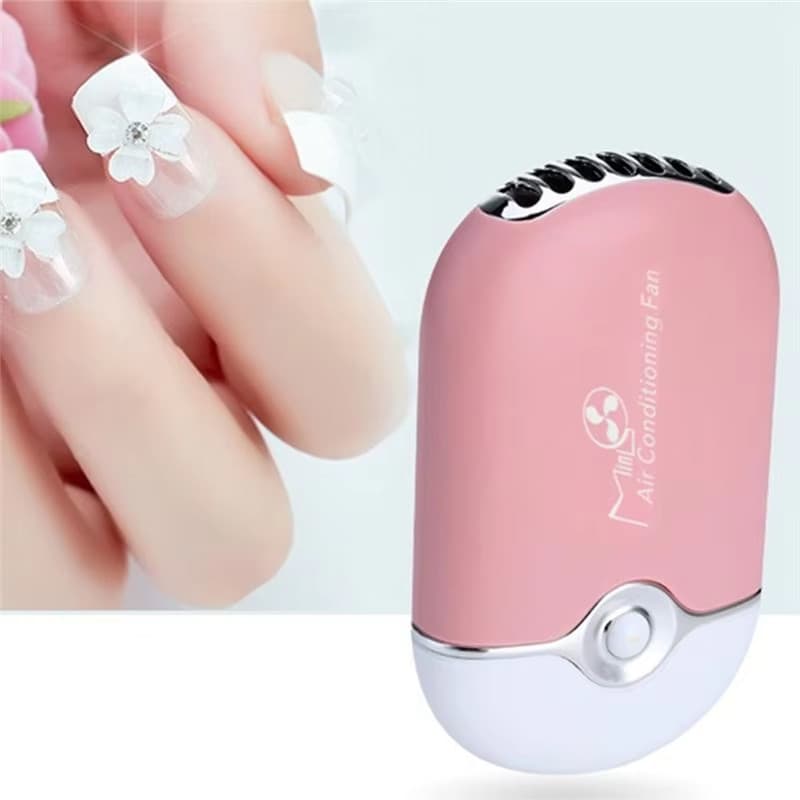 Novo USB Mini Ventilador De Ar Condicionado Carregamento Cílios Secador Cabelo Portátil Esmalte Secagem Rápida Bolso Ref