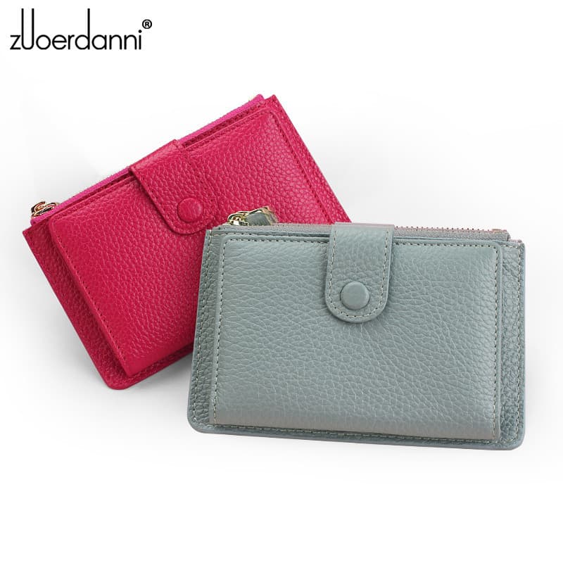 Titular do cartão feminino novo estilo único Mini bolsa de moedas Multi-Slot para cartão saco de moedas de couro grande