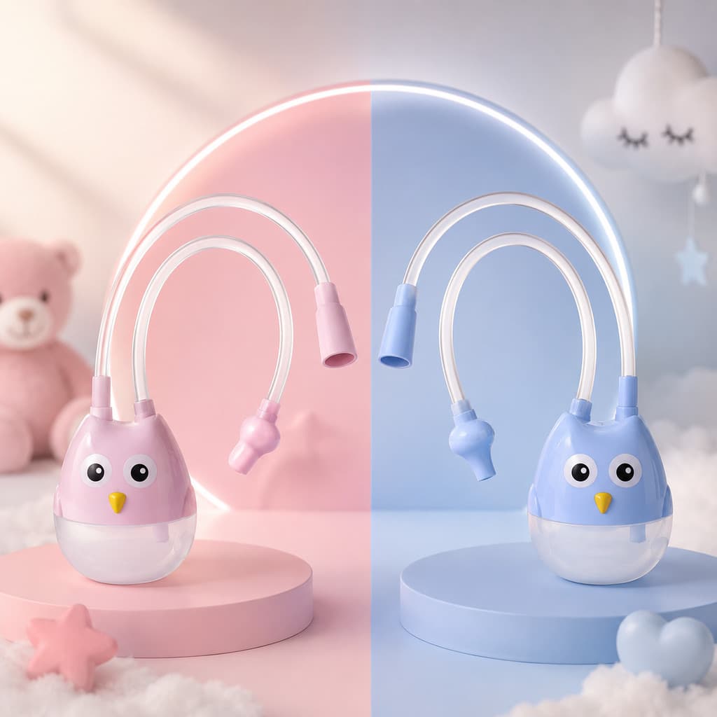 Aspirador Nasal Infantil Silicone Higiene do Bebe Com ou Sem Seringa Lavagem