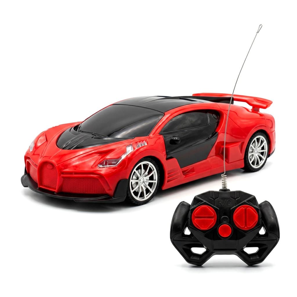 Carrinho De Brinquedo Com Controle Remoto Bugatti Vermelha Com Farol De Led - Zippy Toys