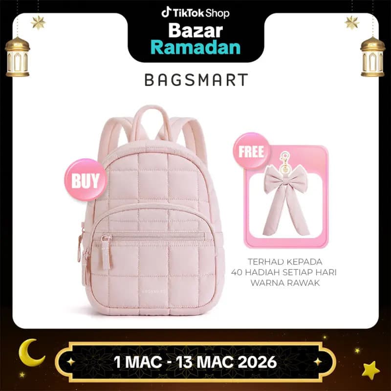 Mini mochila, BAGSMART, design fofo, compacta, adequada para faculdade, escritório e viagens, mochila escolar casual.