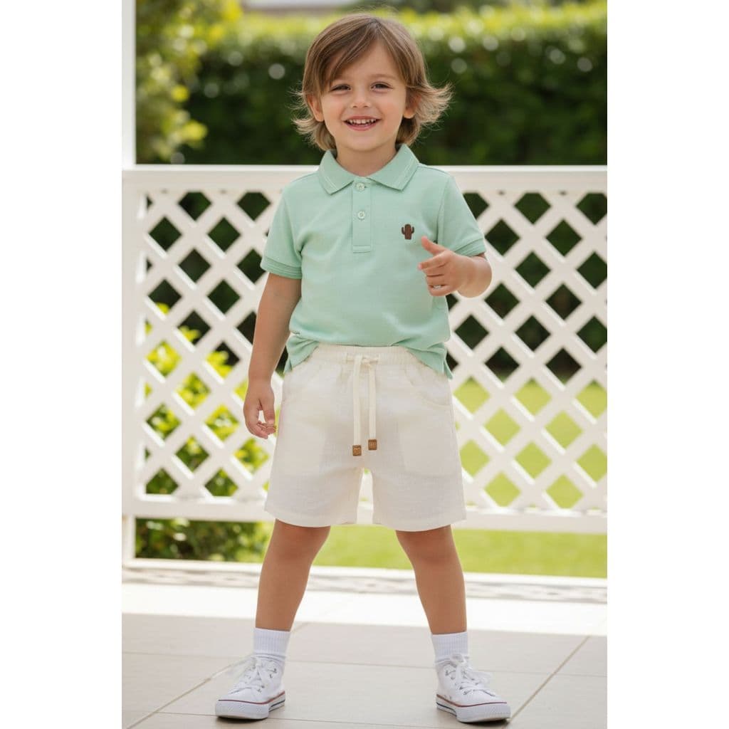 Conjunto Menino Camisa Polo e Bermuda Luc.Boo