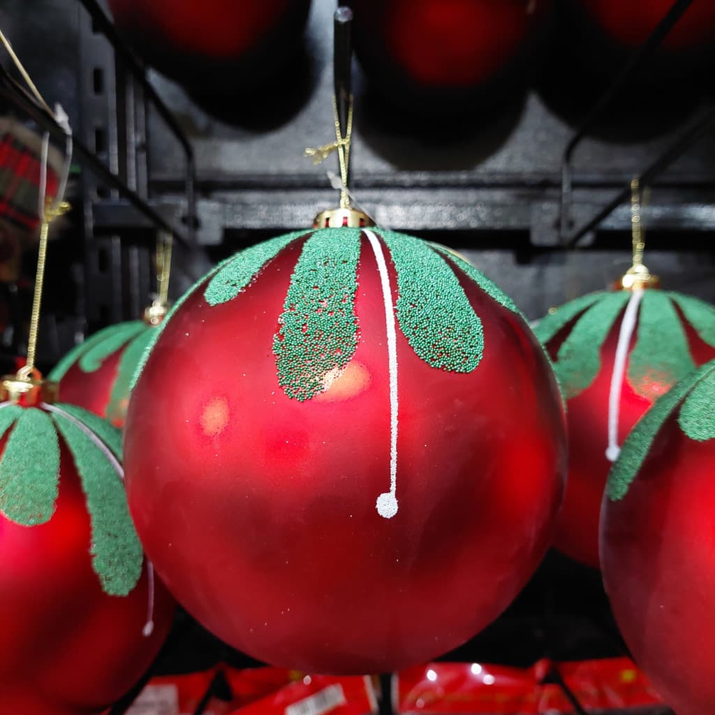 Bola Fresa Vermelha Decoração/Enfeite De Natal Para Arvore