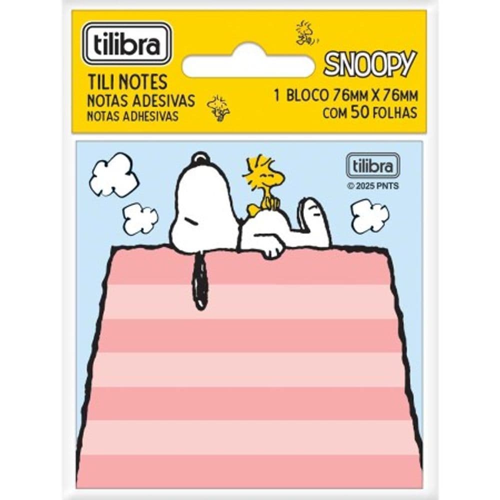 BLOCO ADESIVO TILIBRA TILI NOTES SNOOPY 76X76MM 50F