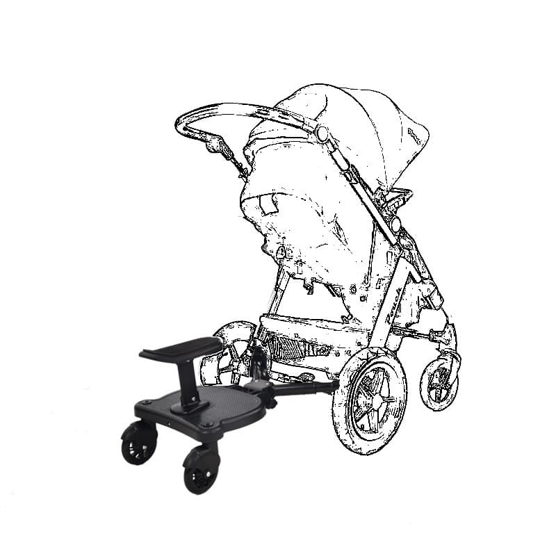 Carrinho de bebê com dois pneus, ferramenta útil para viagem, Pedal auxiliar, carrinho de bebê com assento, placa de agi