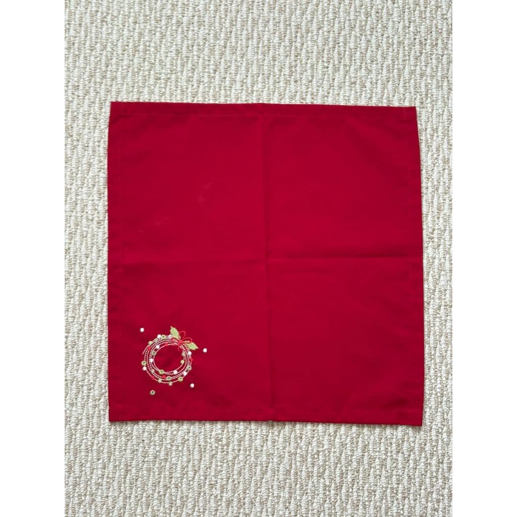 Guardanapo Bordado de Natal Vermelho