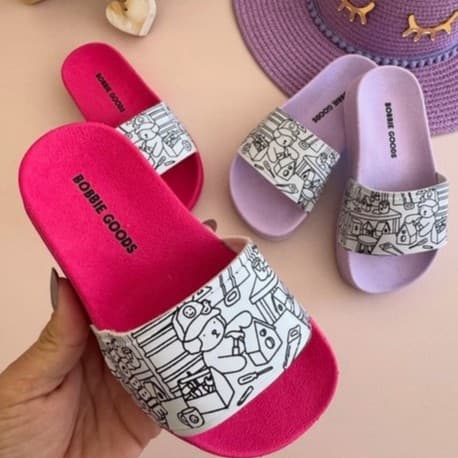 Chinelo Infantil Para Criança Personalizar, Pintar com Canetinha Chinelinh;goods Infantil floribella