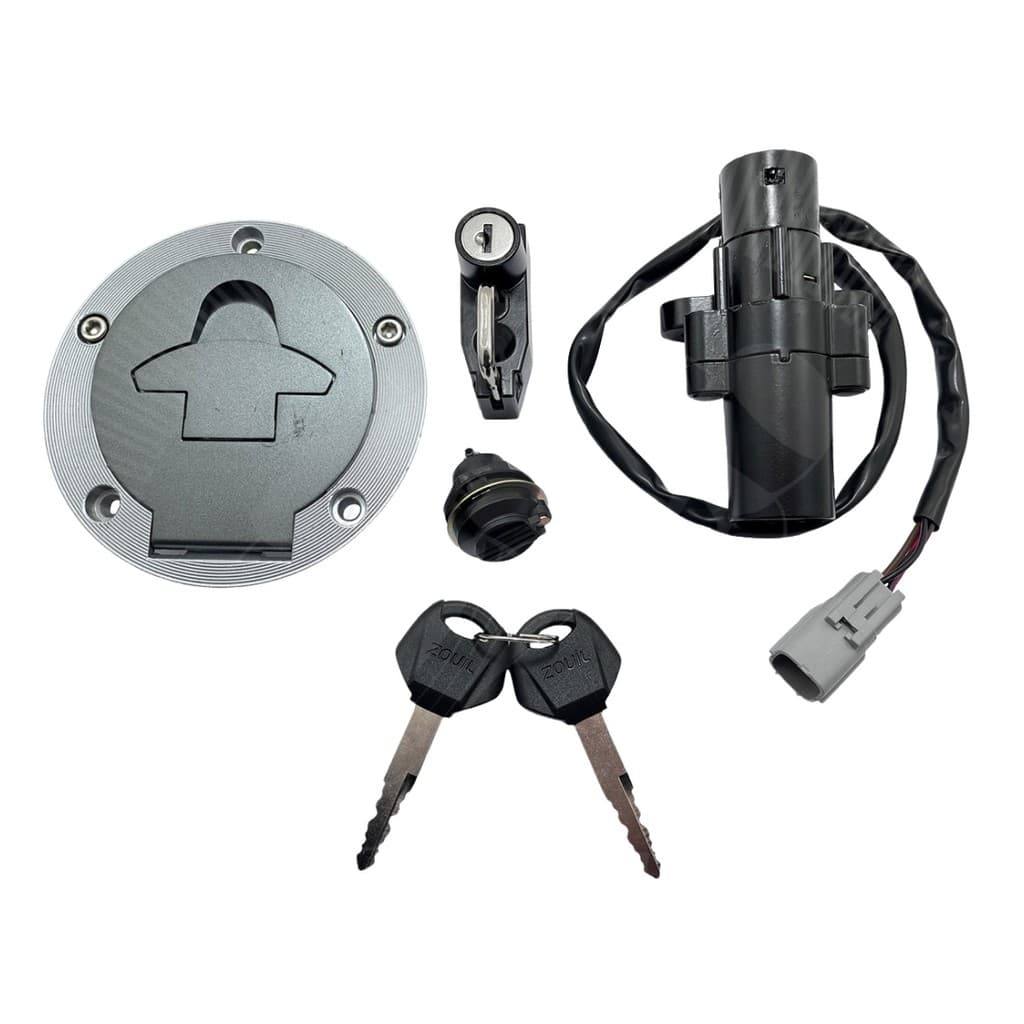 CONJUNTO DE TRAVAS CHAVE IGNIÇÃO TAMPA DO TANQUE TENERE 250 2016-19 / LANDER 250 - 2020-24