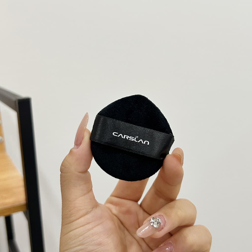 Cazilan preto magnético puff pó solto configuração pó puff de longa duração à prova dwaterproof água suor-livre maquiage