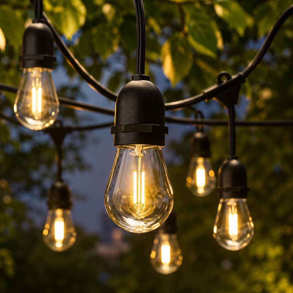 Varal Luz E27 10 Metros Preto sem Lâmpadas Área Externa
