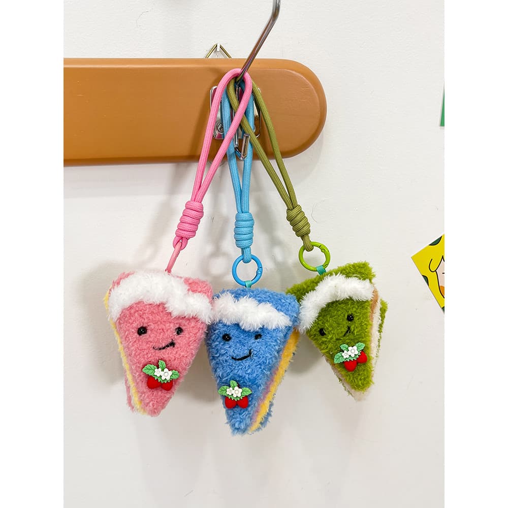 Diversão sanduíche simulação bonito comida brinquedo de pelúcia calmante boneca mochila pequeno pingente moeda bolsa pin