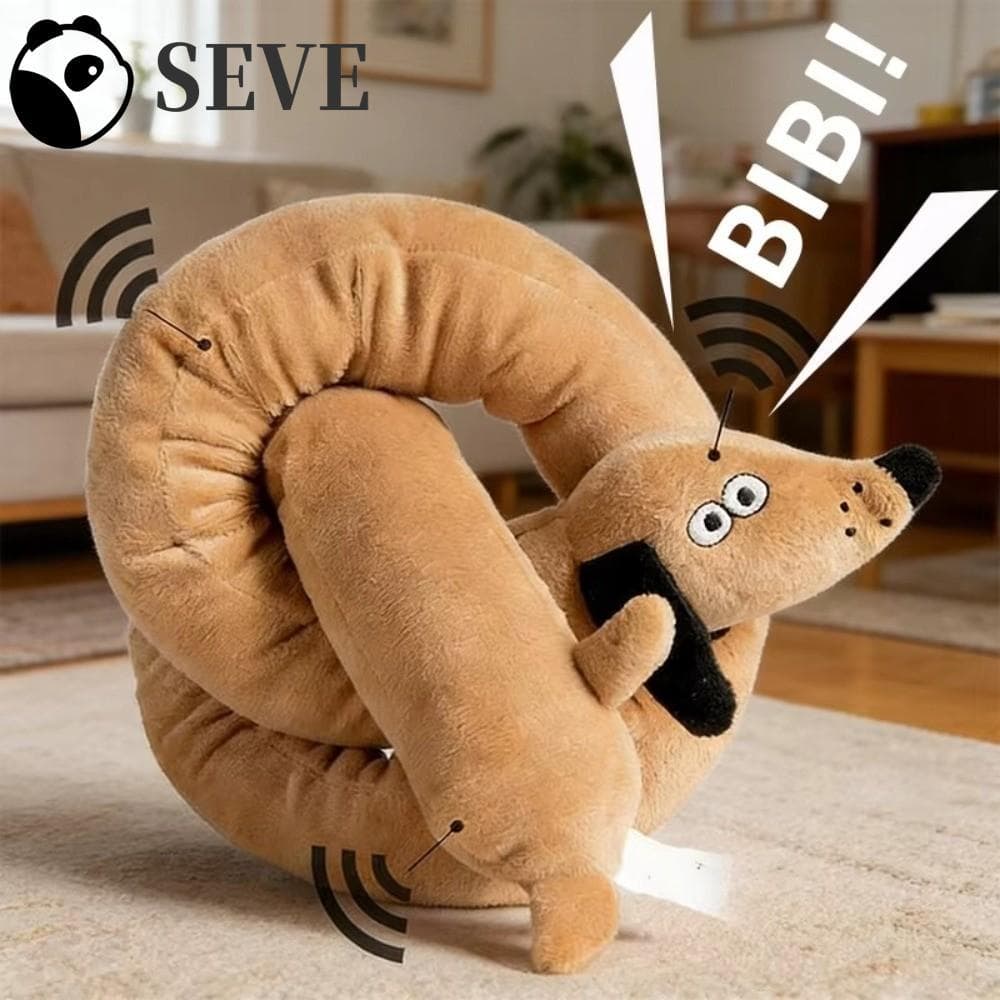 Brinquedo Dachshund Extra Longo Para Animais De Estimação SEVE , Dobrável Com De Pelúcia Cachorro Salsicha Squeaker , Nó