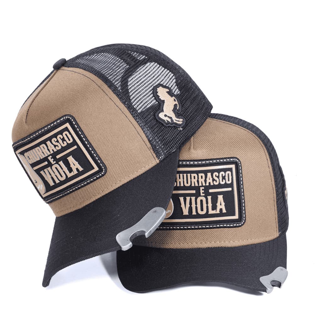 Boné Trucker Telinha  Churrasco e Viola Estilo Country Aba Curva Unissex