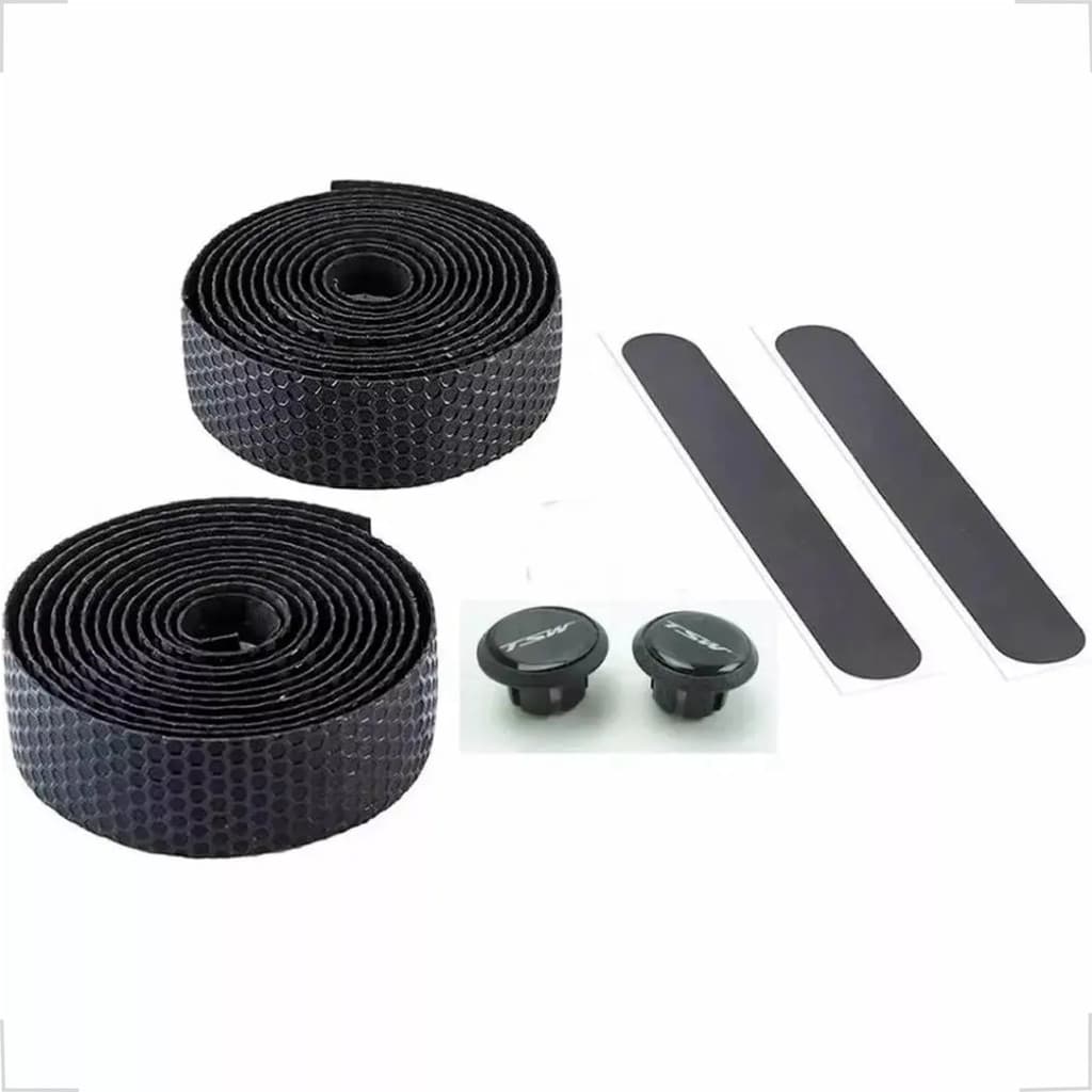 Fita de Guidão TSW Speed Silicone Gel Preta, 200cm, Conforto para Road Bike, Antiderrapante