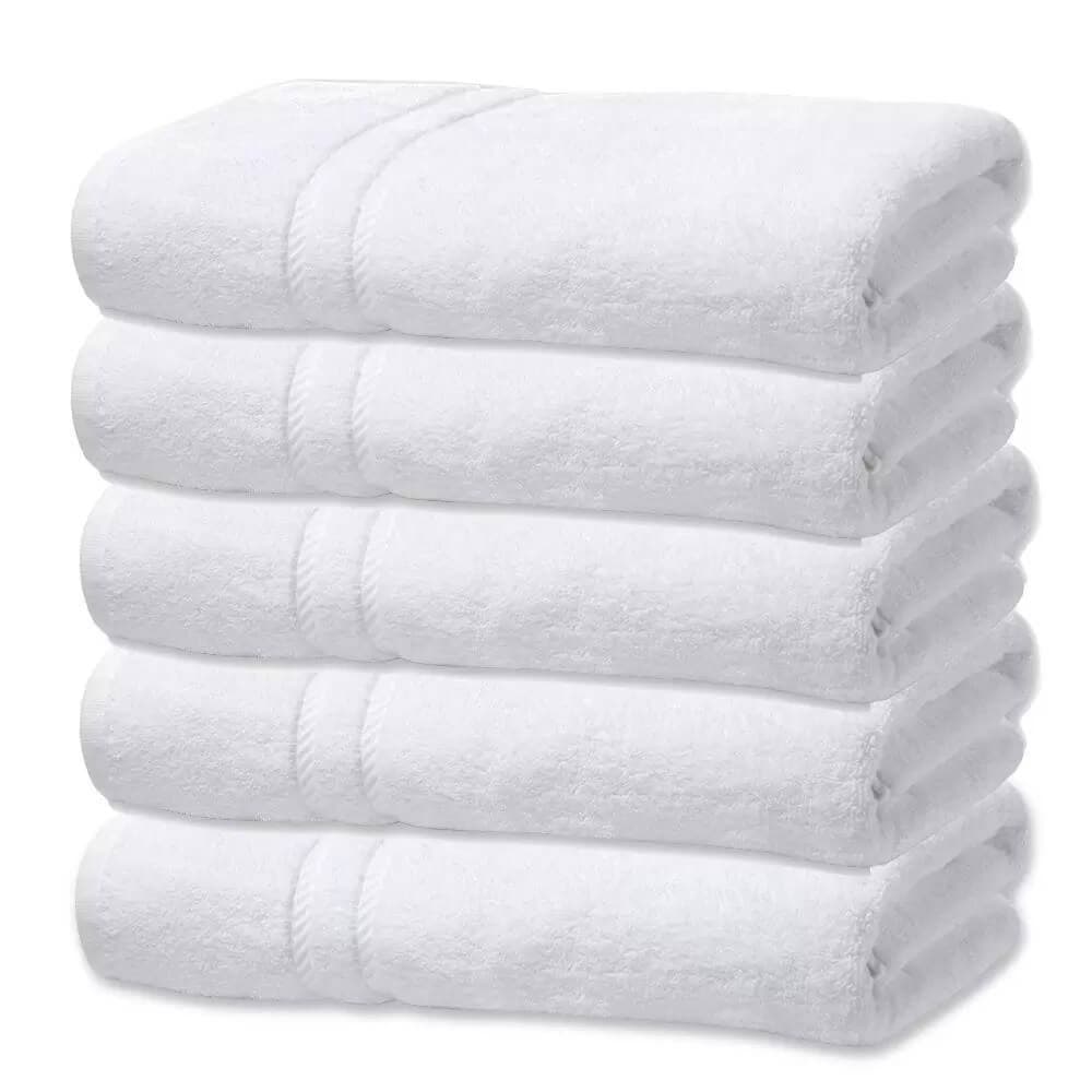 Kit 10 Toalhas de Rosto Branca Hotel Macia Felpuda - Costura Dupla Reforçada - Prata