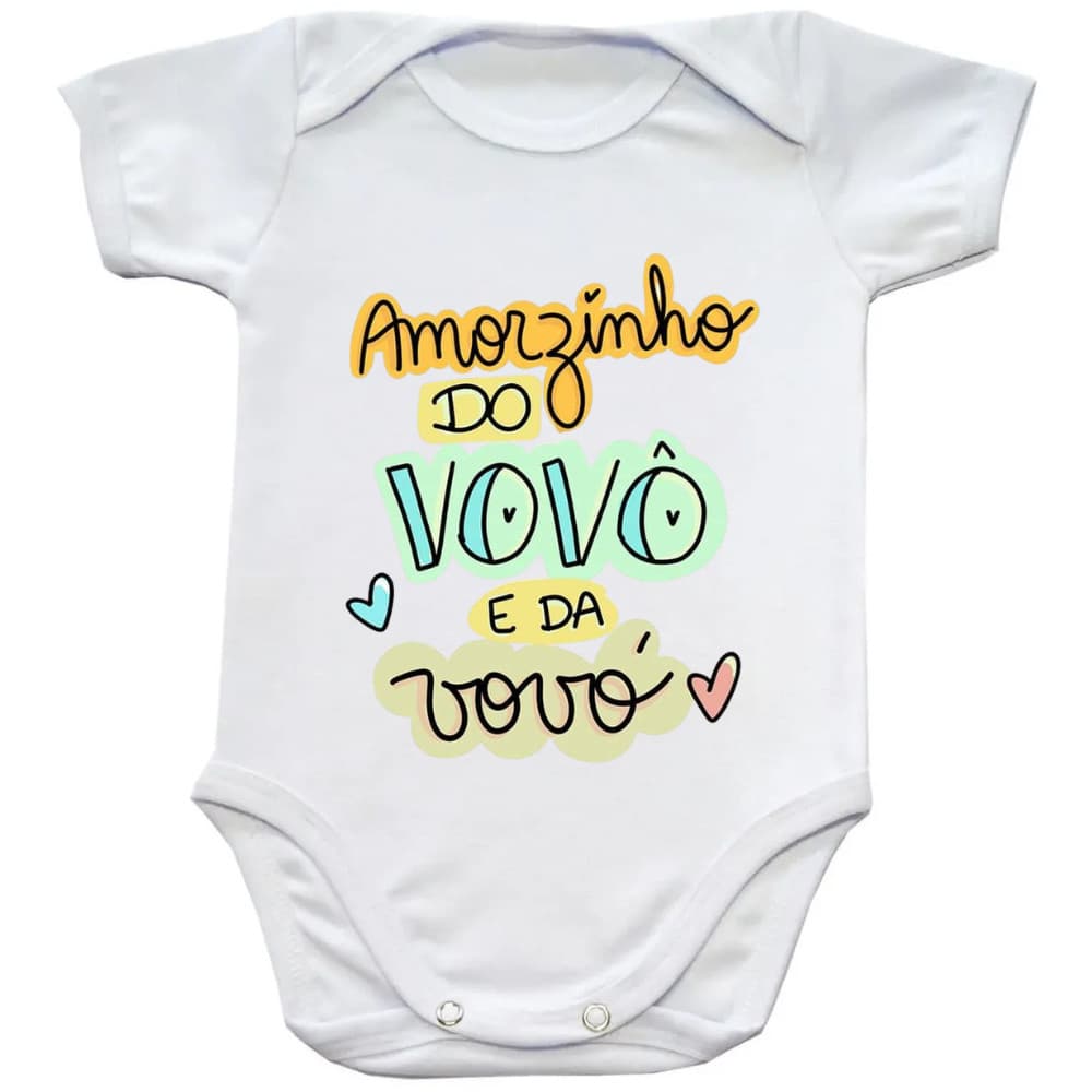 Body Bebê Presente para Vovô e Vovó Roupa Bebê Fofa Neto ou Neta Algodão Confortável