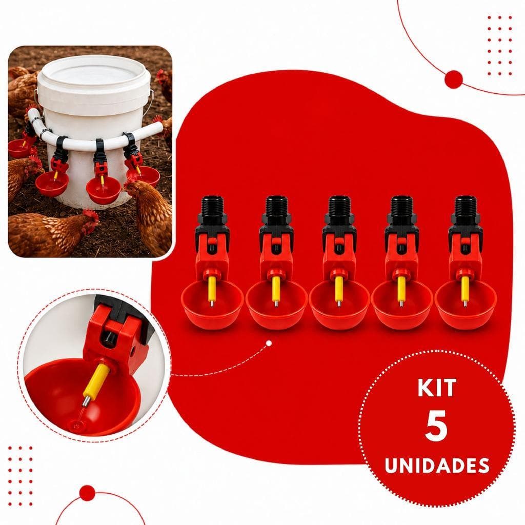 Kit 5x Unidades Bebedouro Automático Galinha Aves Frango