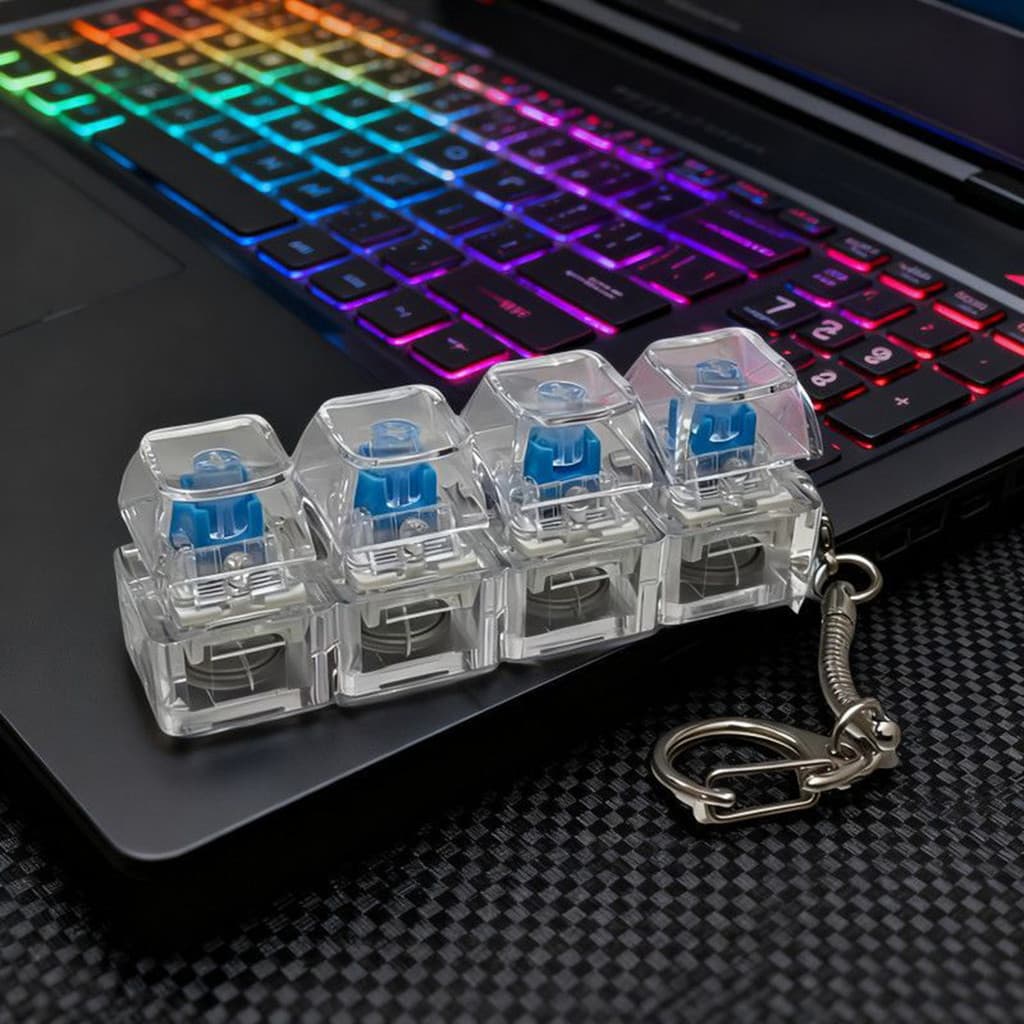 Chaveiro com Teclado de 4 Teclas, Alívio do Estresse, Passatempo e Brinquedo