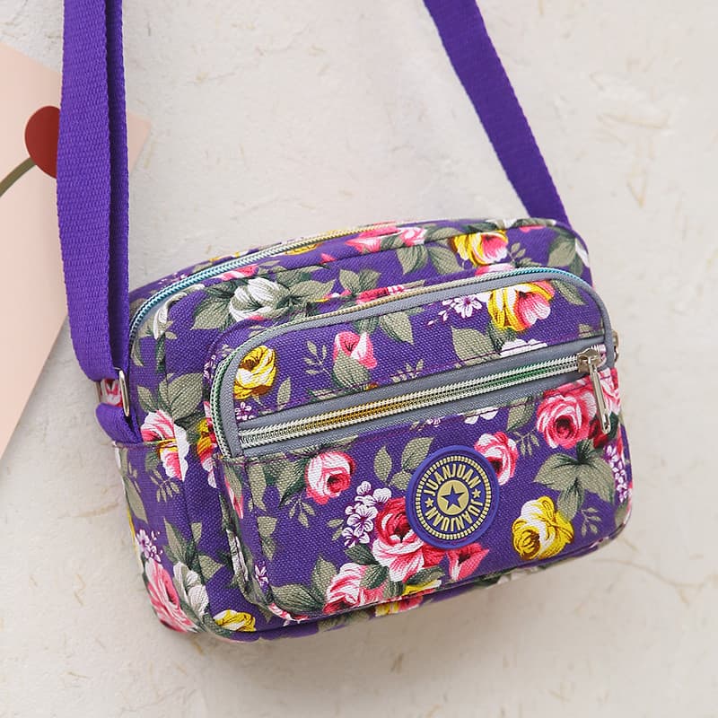 Mini bolsa pequena para celular 2024, novo estilo, elegante, Diagonal, mini bolsa feminina de lona, portátil, mensageiro
