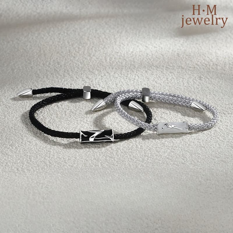 Pulseira De Casal De Eucalipto E Pássaro-Trançada De design Minimalista Unissex-Presente De Aniversário Exclusivo