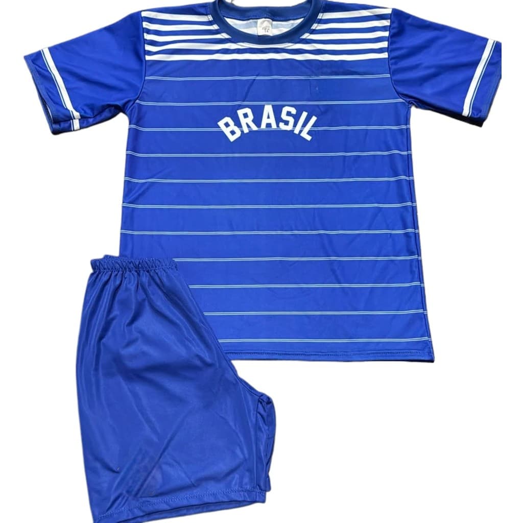 ENTREGA RAPIDA KIT Conjunto infantil Camiseta e Shorts Camisa Brasil Bandeira Novo