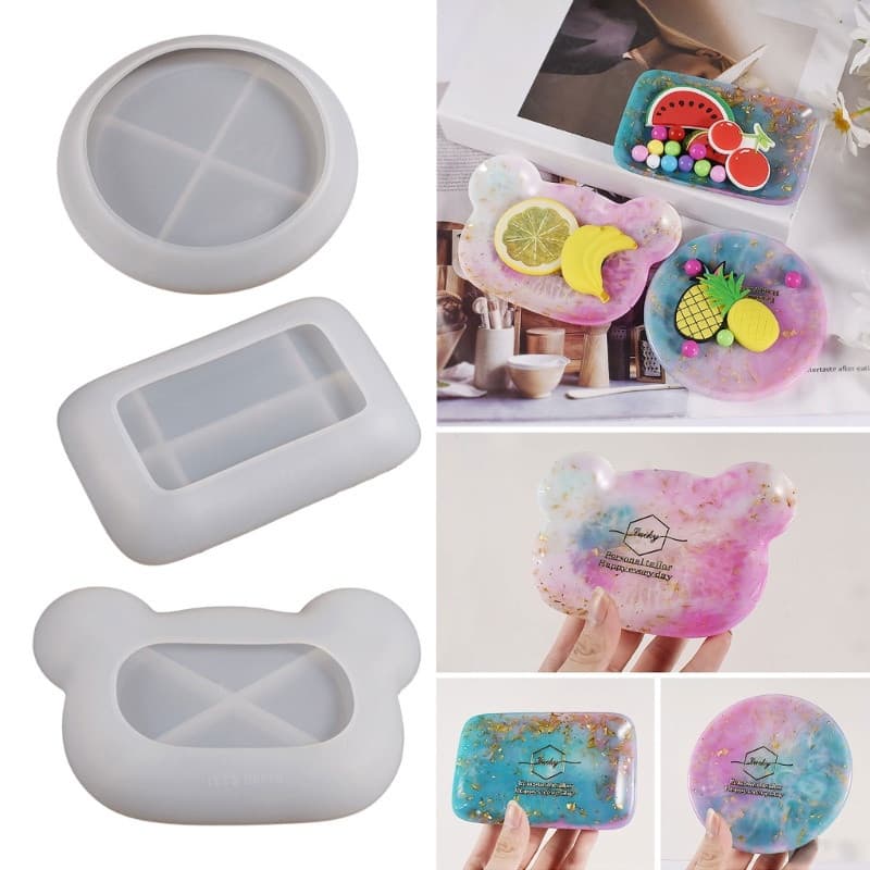 Molde De Silicone De Placa GODD Moldes De Prato De Resina Epóxi Para Ornamento De Bandeja De Armazenamento DIY