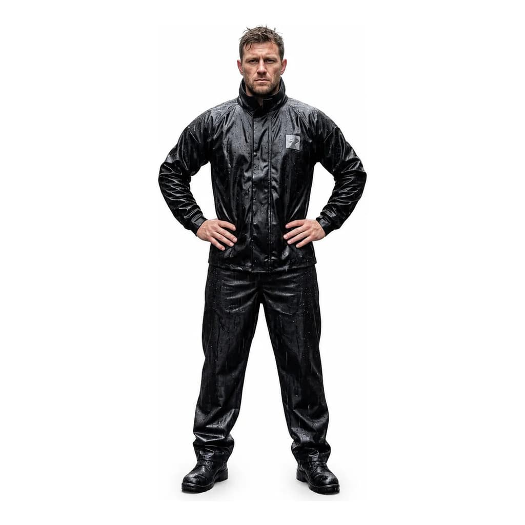 Capa Chuva Motoqueiro Pantaneiro Pvc Eco Com Gola Original Conjunto Impermeável Jaqueta Calça Motoboy Motociclista