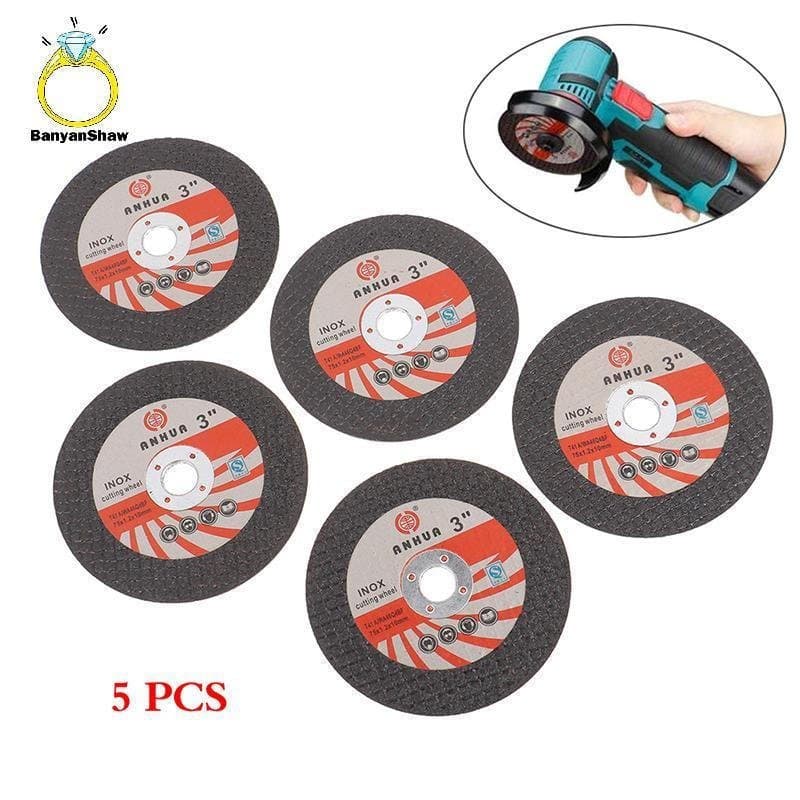 Conjunto de 5 peças de disco de lixa redondo de resina de 3 polegadas 75 * 1,2 * 10 furos, 75mm, adequado para esmerilha