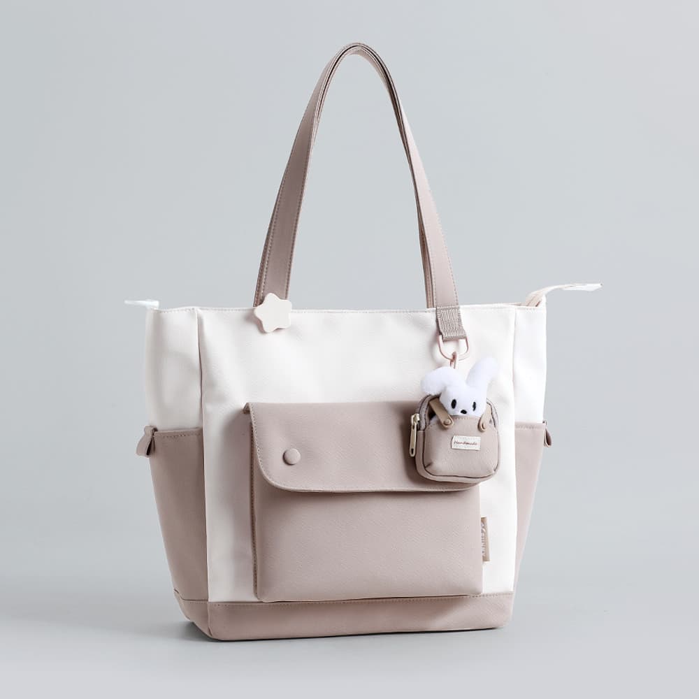 High-End sacola Commuter estudante Tutorial saco de lona bolsa de ombro de grande capacidade feminino simples todos @
