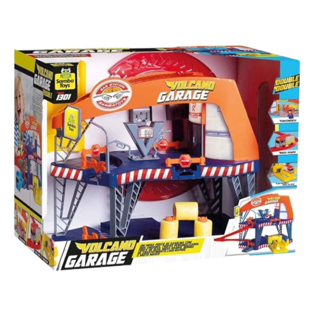 Brinquedo Garage Volcano Samba Toys Posto Com Carrinhos