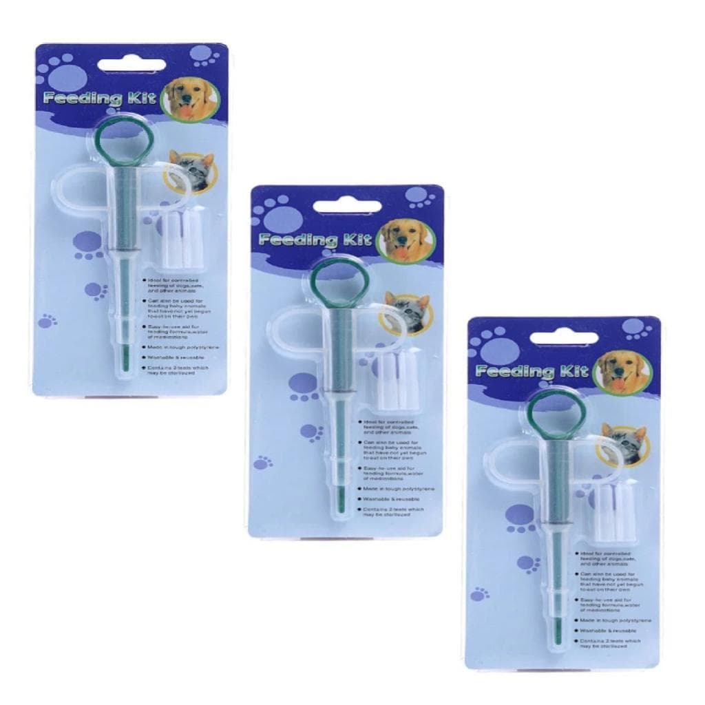 Kit 3 Aplicador De Comprimidos Remédios Pet Para Cães Gatos