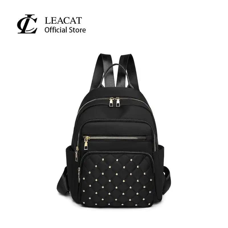Mochila feminina de moda, Leacat, estilo coreano, grande capacidade, 13,5 polegadas, design simples, adequada para a esc