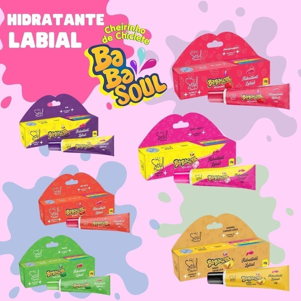 Hidratante Labial Cheirinho de Chiclete Babasoul Soul Cosméticos