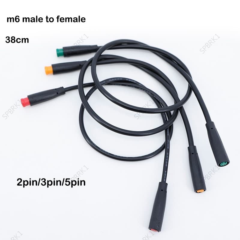 38cm M6 6mm 2 3 5 Pinos Núcleo Macho Para Fêmea Julet Cabo De Extremidade Elétrica Conector Scooter Freio À Prova Dwater