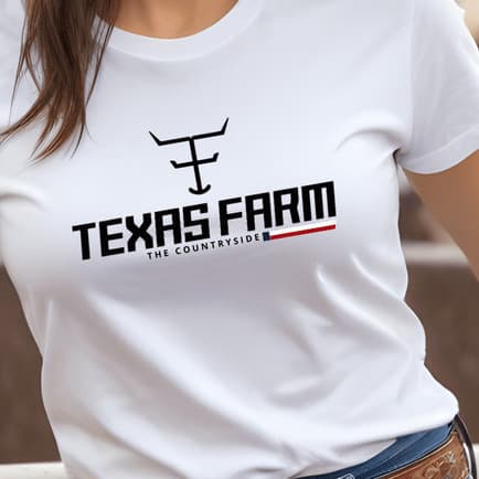 Baby look Camiseta Algodão Feminina Boiadeira Texas Farm Country