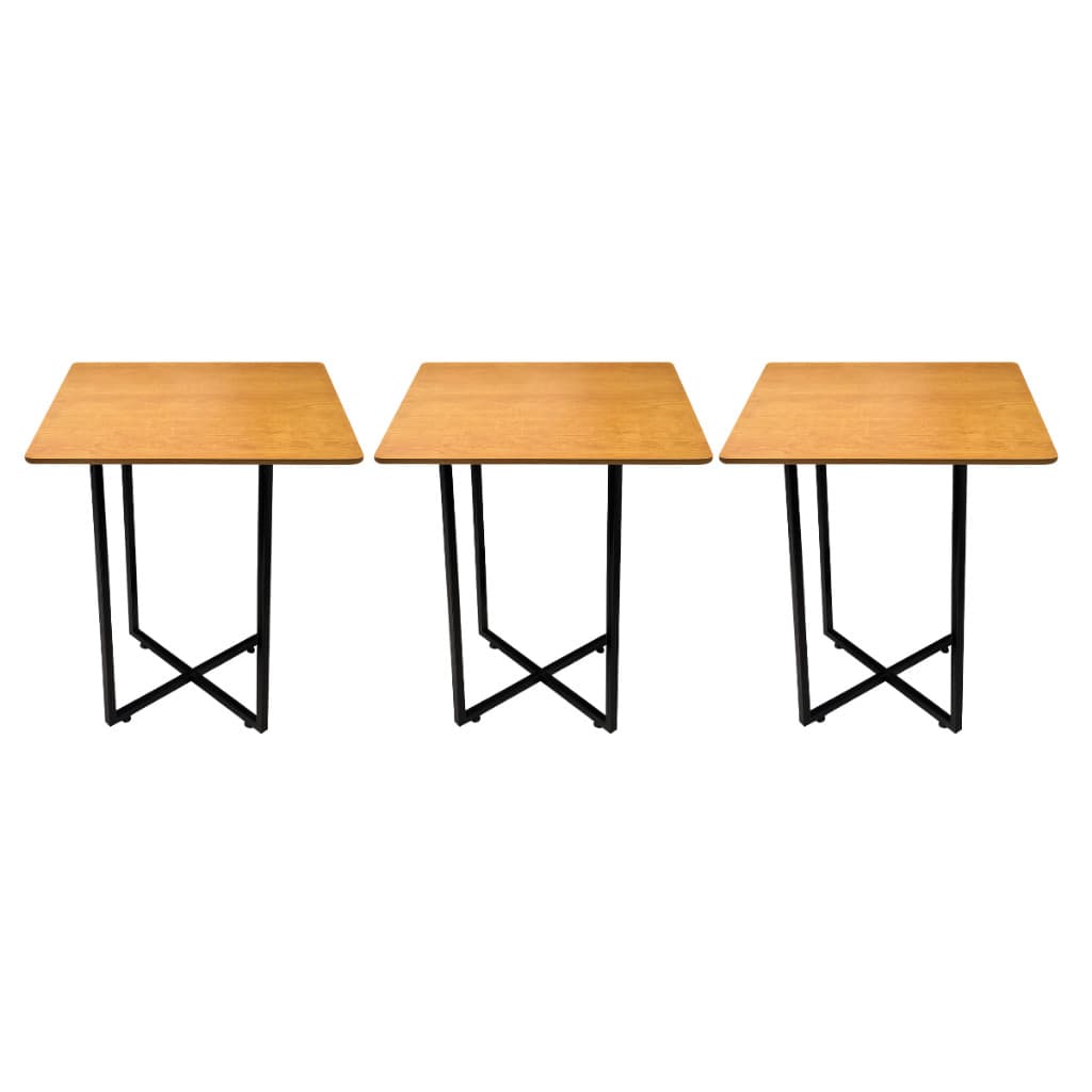 Kit 3 Mesas Estilo Bistrô 76 cm Tampo MDF Quadrado 60 cm Pés Modernos e Reguláveis