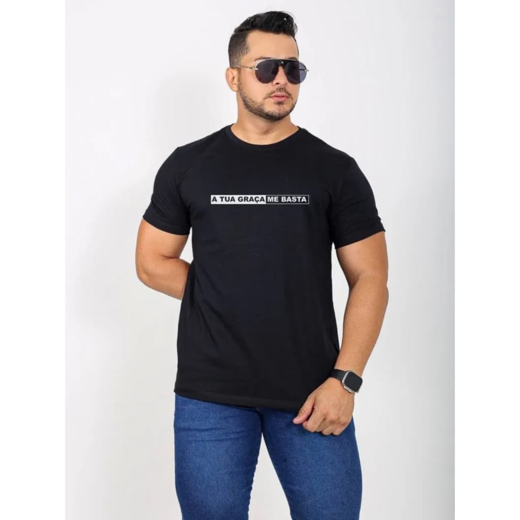 CAMISETA MASCULINA A TUA GRACA ME BASTA