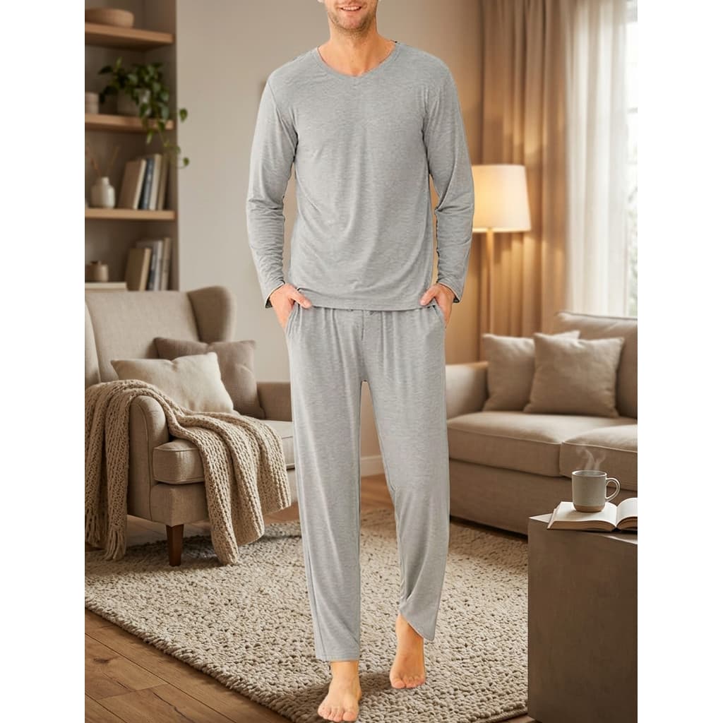 Pijama Masculino Longo Adulto Inverno Algodão Fino Conforto