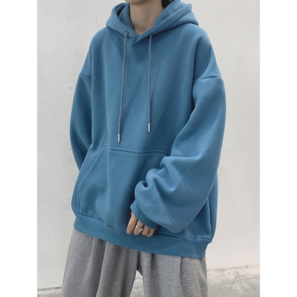 Street wear solto moletom com capuz masculino primavera outono inverno Casual All-Match versão coreana na moda cor sólid