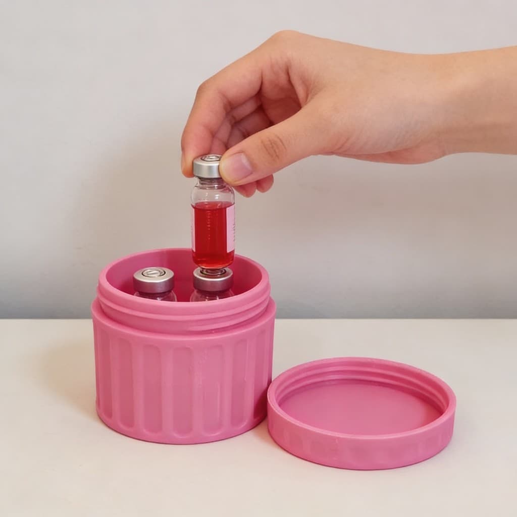 Estojo Porta Ampolas 3ml Organizador Vacinas Injeções Encaixe Perfeito 4 e 8 Unidades + Brinde