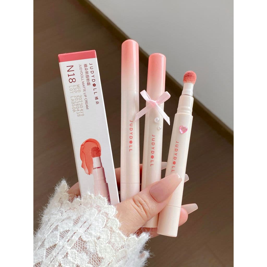 Judydoll judydoll almofada de ar pó labial creme batom esmalte labial não desbotado copo antiaderente cor Nude lama labi