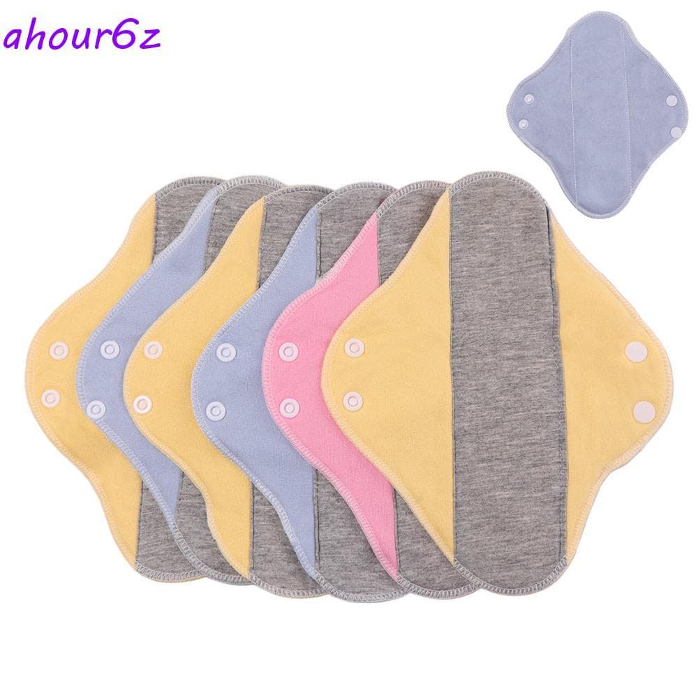 AHOURZ 6 Unidades De Almofadas De Pano Menstrual , Guardanapo Sanitário Reutilizável De 23 Cm , Forro De Calcinha De Gra