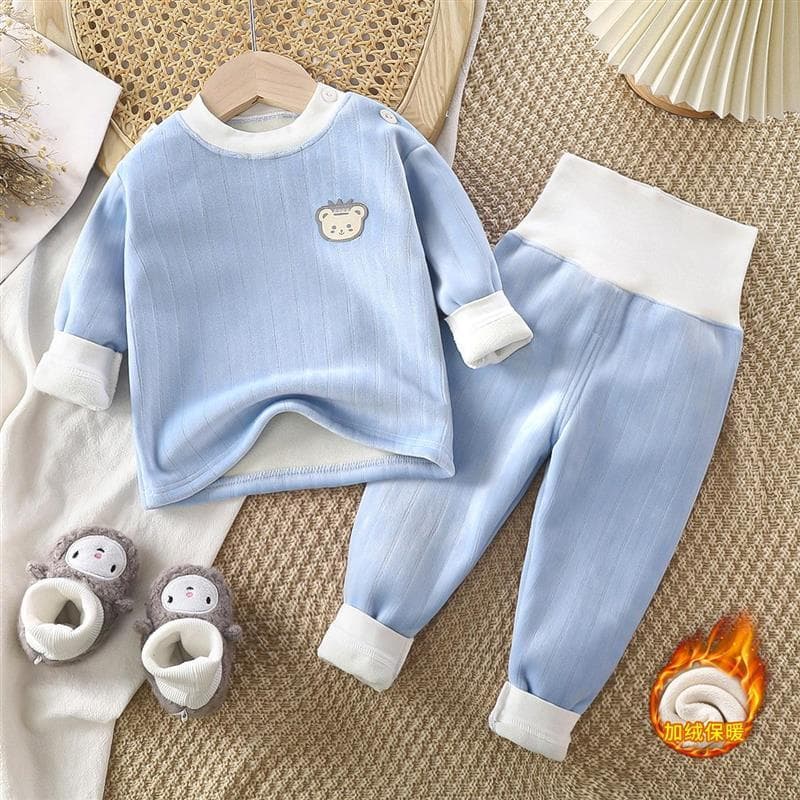 Crianças conjunto de roupa interior térmica do bebê engrossado outono inverno roupas meninos meninas roupas de outono ca