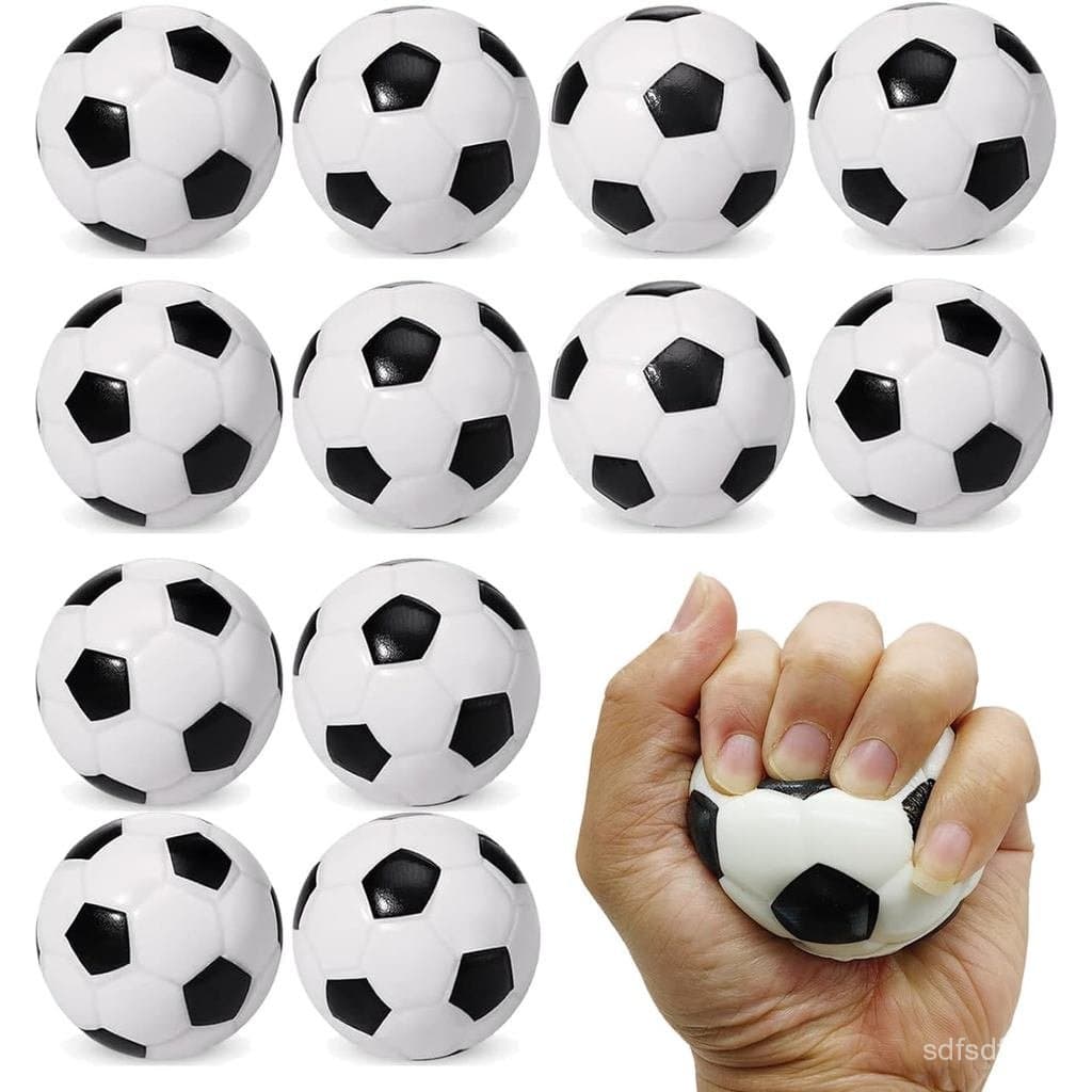 Pacote com 12 Bolas Anti-estresse de Futebol de 2,5 Polegadas, todas Macias, Mini Bolas de Futebol para Decorações de Fe