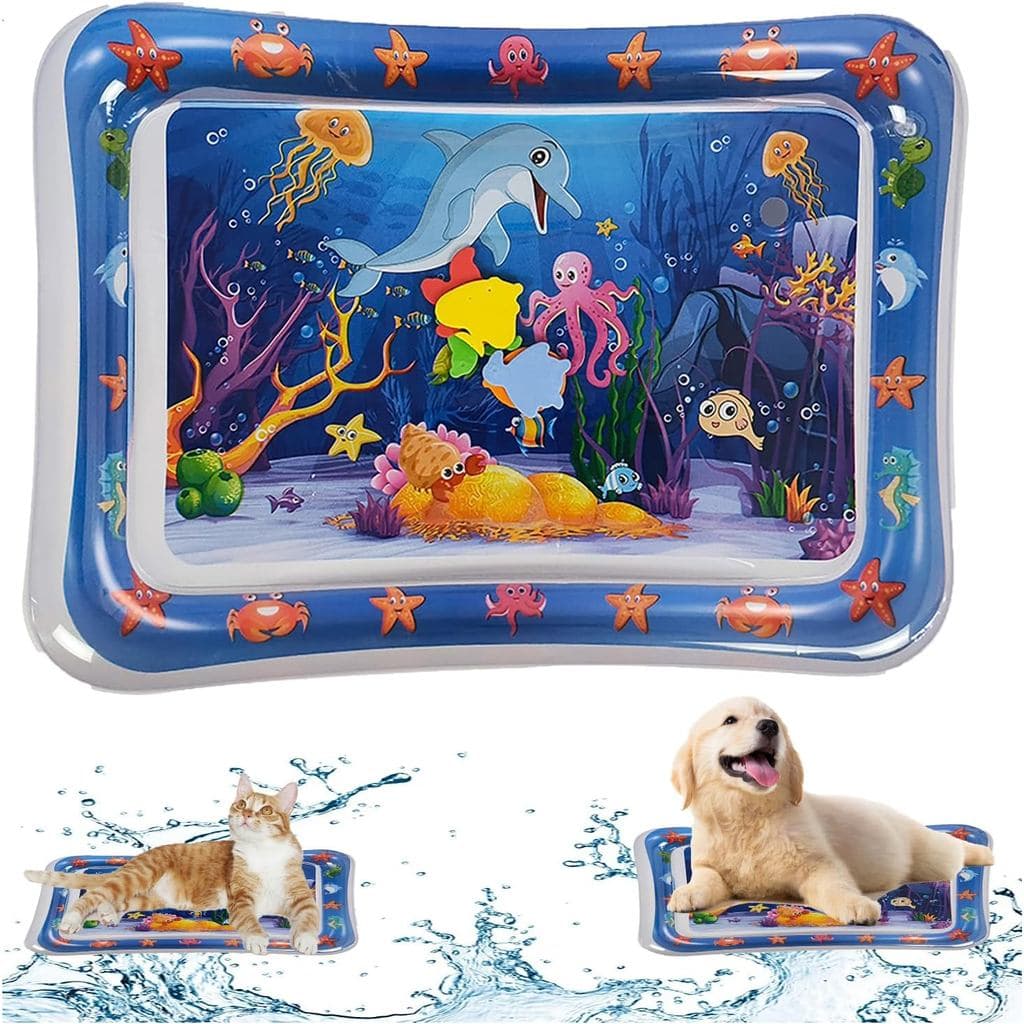 Tapete De Água Para Gatos Espesso Atualizado De 2 Peças , Brinquedo Interativo Exercícios Internos , Matando , Anti-Arra