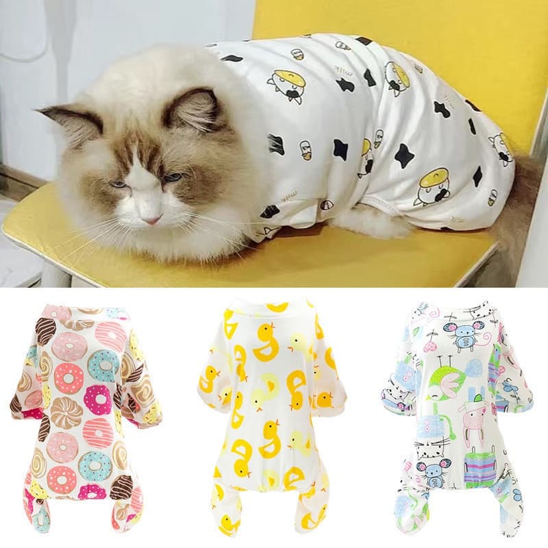 Doce Gato Cachorro Macacão Pijama Para Pequeno Gatos Aconchegante Roupas De Pet De Algodão Chihuahua Kedi Roupa mascotas